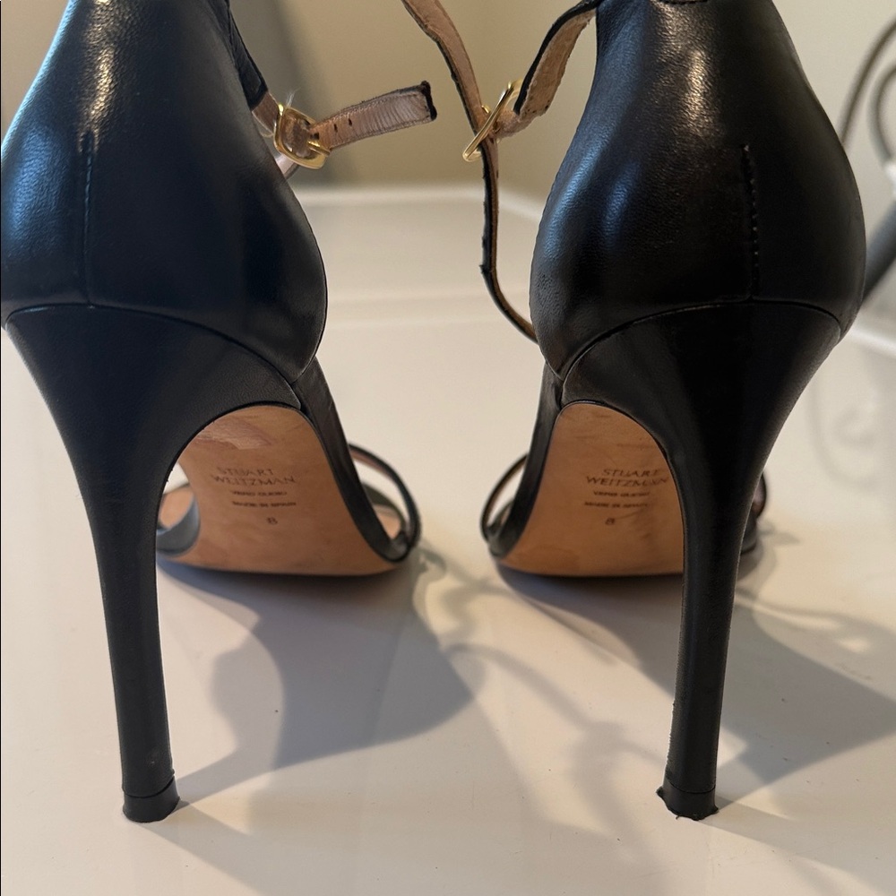 Stuart Weitzman Black Strappy Heels - Picture 5 of 8
